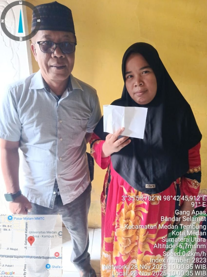 BAKOPAM Sumut Gelar Jum’at Berkah, Salurkan Sembako dan Santunan untuk Korban Banjir