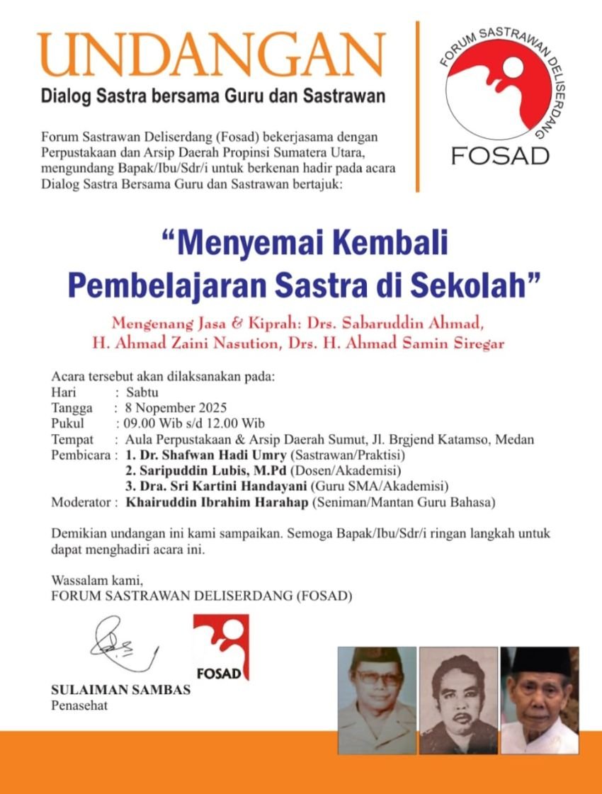 FOSAD GELAR DIALOG SASTRA GURU DAN SASTRAWAN