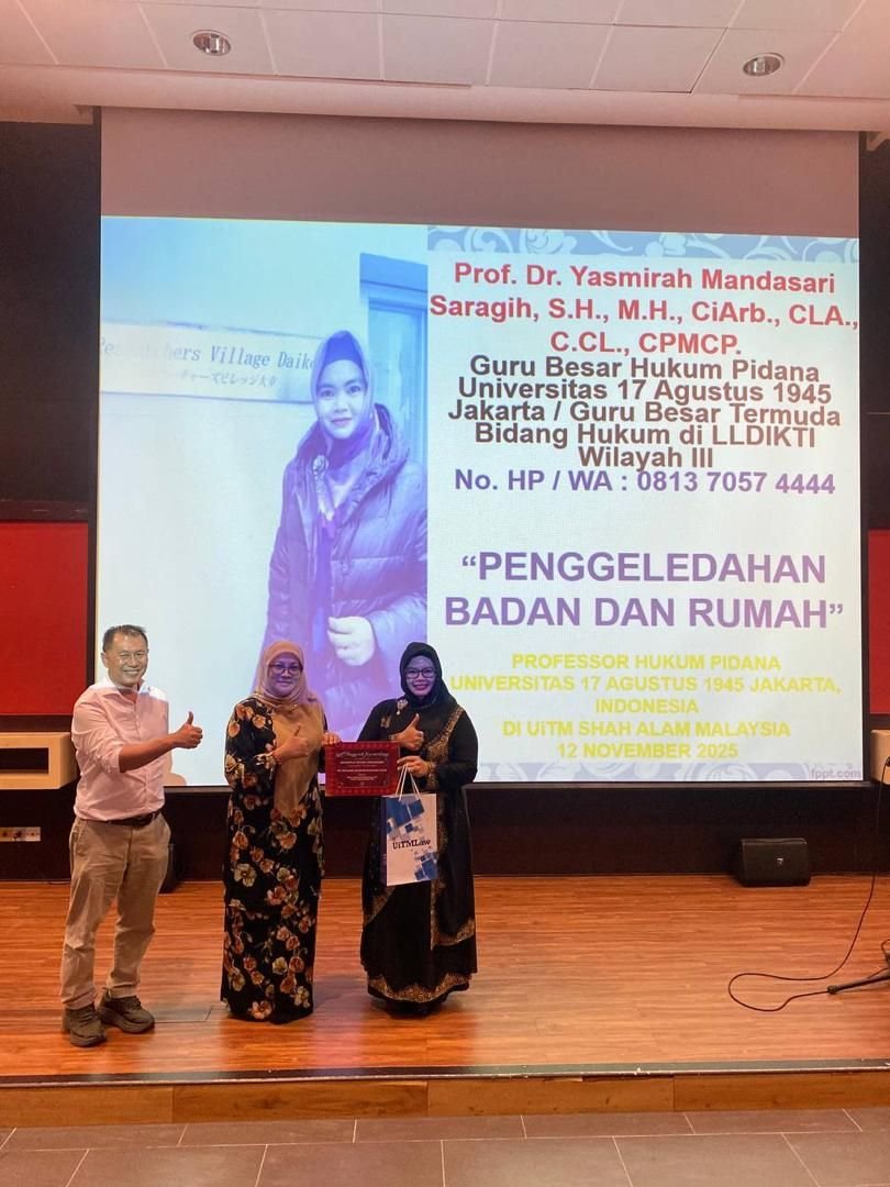 Guru Besar Hukum Universitas 17 Agustus 1945 Jakarta Jadi Narasumber Global Learning Class di UiTM Malaysia