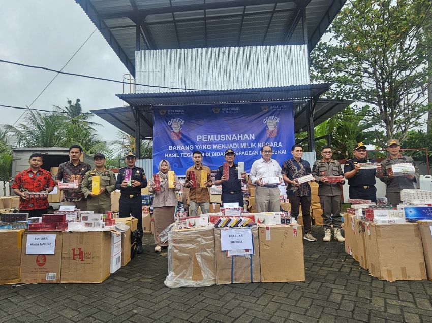 174 Kali Penindakan dan Selamatkan Kerugian Negara, Bea Cukai Sibolga Musnahkan Barang Bukti Kepabeanan dan Cukai