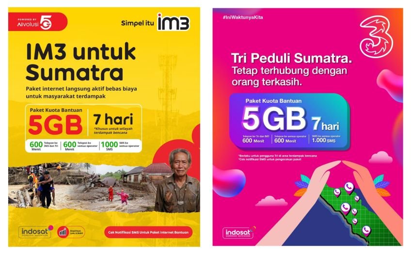 Indosat Berikan Paket Khusus Bencana Bagi Pelanggan Terdampak di Aceh, Sumut, dan Sumbar