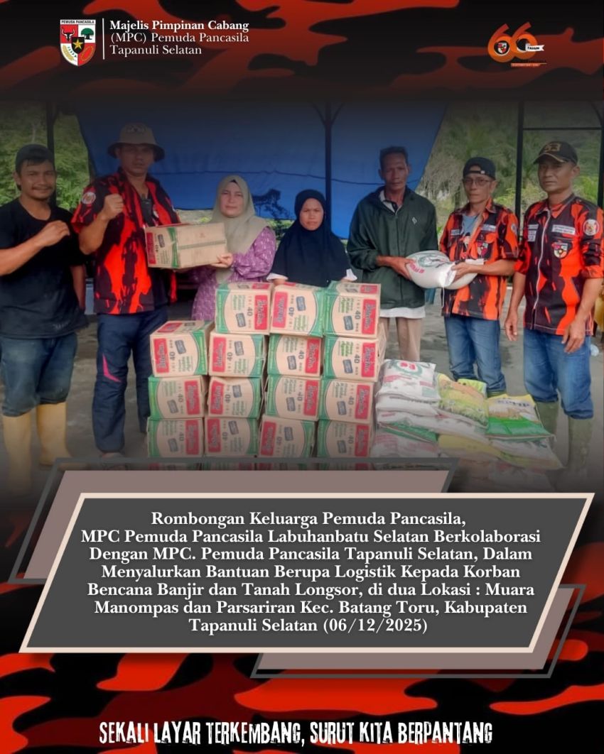 MPC Pemuda Pancasila Tapsel Dirikan Posko Bencana di Garoga, Fokus pada Evakuasi dan Distribusi Bantuan