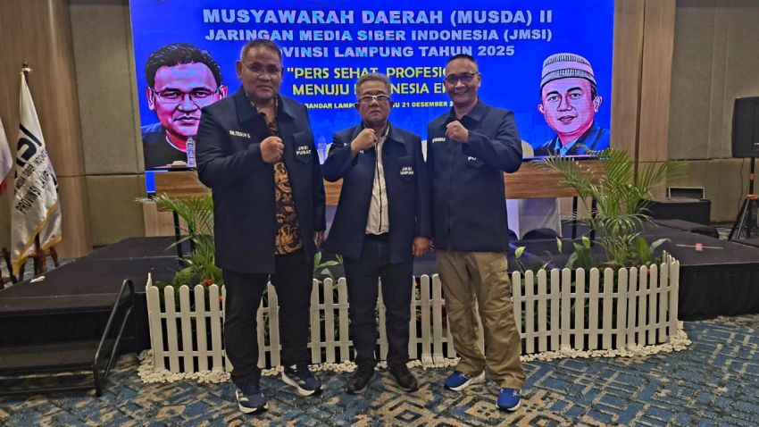 Dihadiri Langsung Ketum JMSI Teguh dan Ketua Harian Ari Rahman, Ahmad Novriwan Kembali Pimpin JMSI Lampung Periode 2025&ndash;2030