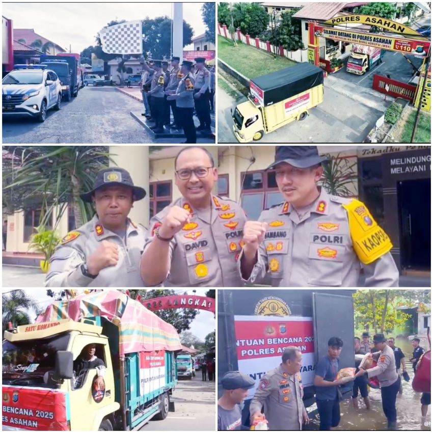 Pelepasan Bantuan Sosial Polres Asahan untuk Korban Bencana di Kabupaten Langkat Sukses