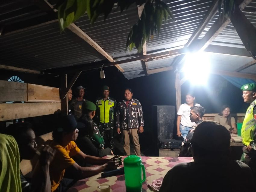 Koramil 11/TB Gelar Patroli Siskamling Bersama Ormas, Jaga Kondusivitas Wilayah