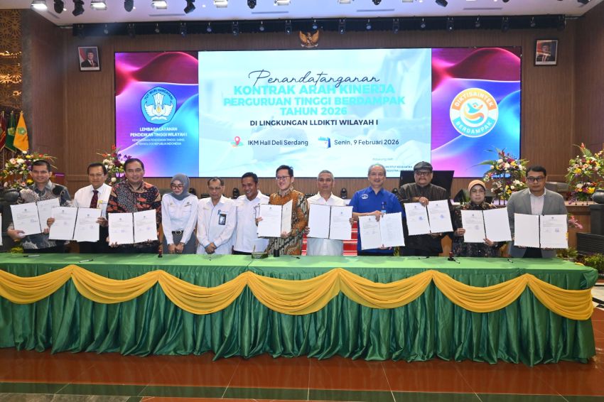 Sebanyak 180 Pimpinan PTS Sumut Teken Kontrak Kinerja 2026, UNPAB Siap Tingkatkan Mutu