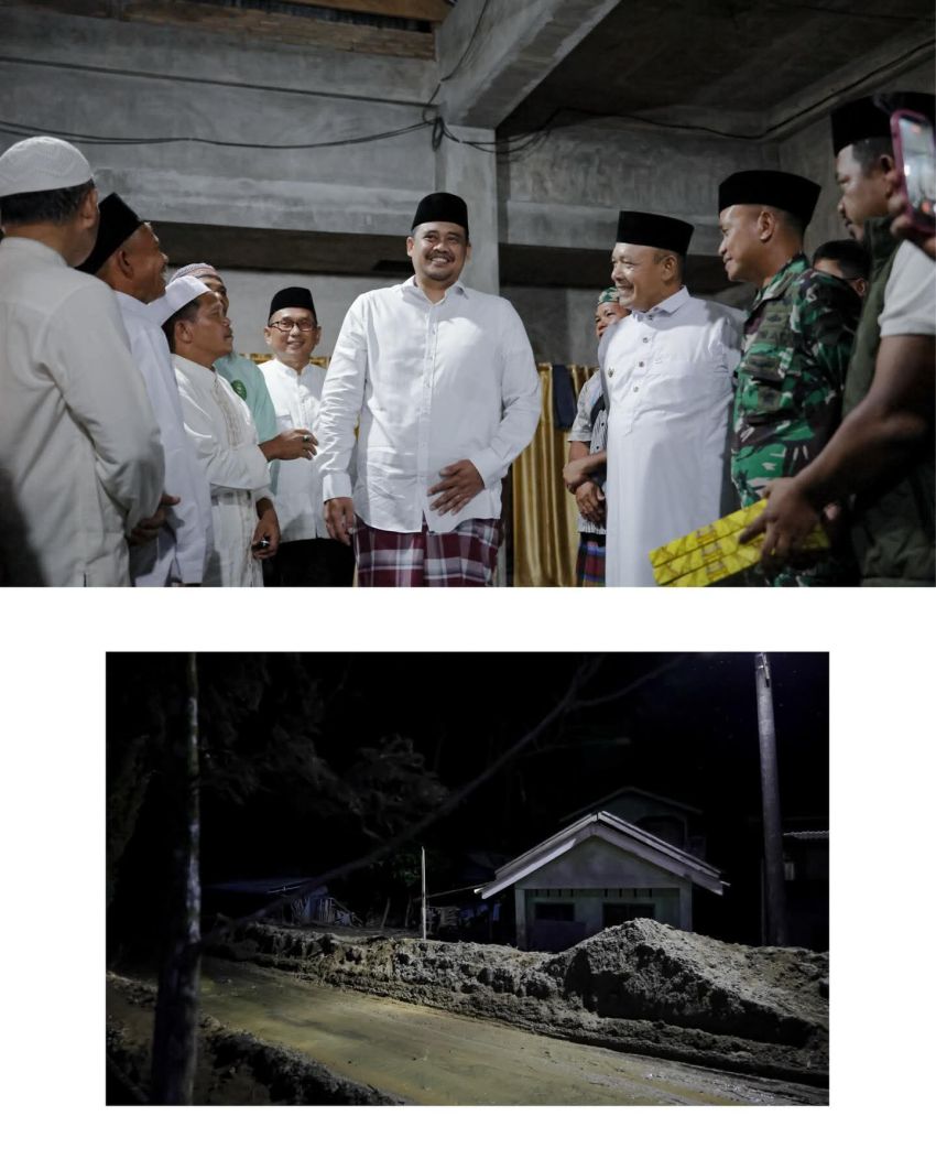 Bobby Afif Nasution Sholat Tarawih Perdana Bersama Warga Terdampak Banjir di Tapteng
