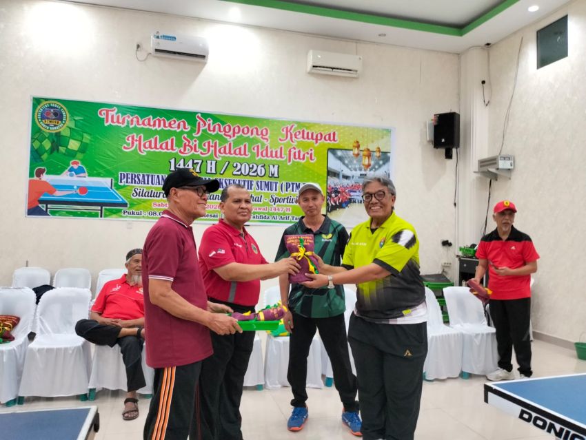 Turnamen Pingpong Ketupat PTM Eksekutif Sumut Resmi Ditutup, H Ikrom : Apresiasi Partisipasi Peserta