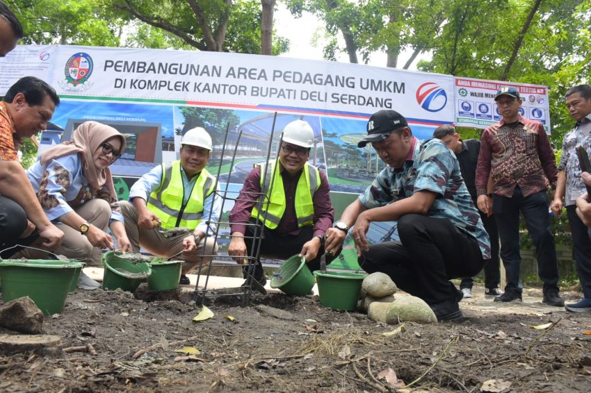 Deli Serdang Tata Kawasan Pedagang, UMKM Central Resmi Dibangun