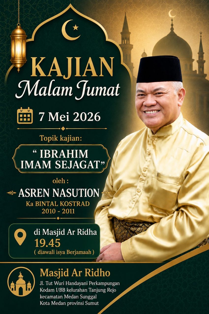 Kajian Malam Jumat di Masjid Ar Ridho, Bahas Keteladanan Ibrahim, Hajar dan Ismail