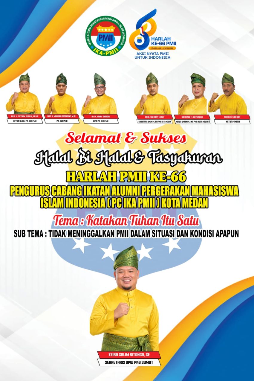 PC IKA PMII Kota Medan Akan Gelar Halal Bihalal dan Tasyakuran Harlah ke-66