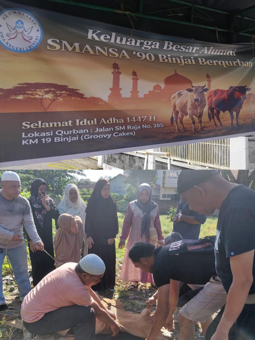 Alumni SMANSA Binjai Angkatan 1990 Sembelih Dua Ekor Sapi Kurban