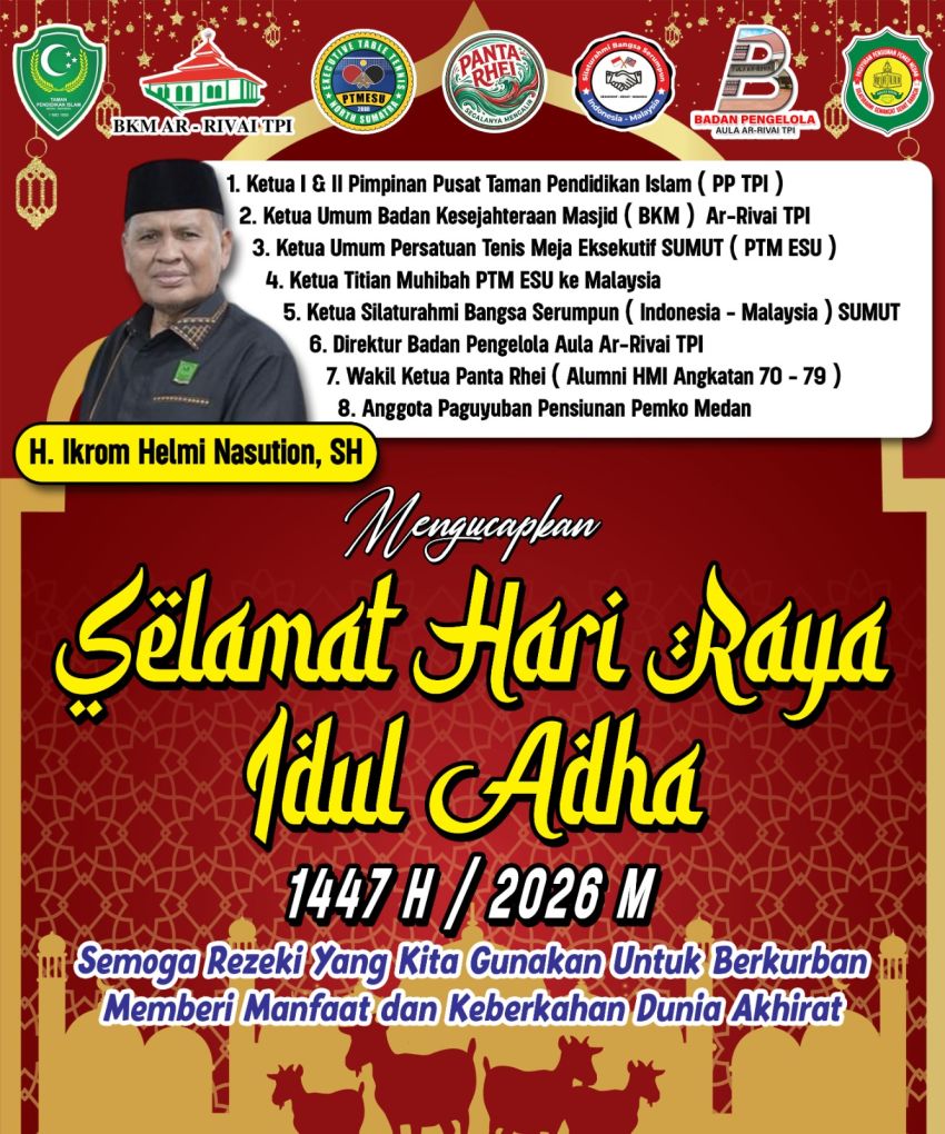 H. Ikrom Helmi Nasution: Idul Adha Momentum Perkuat Keikhlasan dan Kepedulian Sosial
