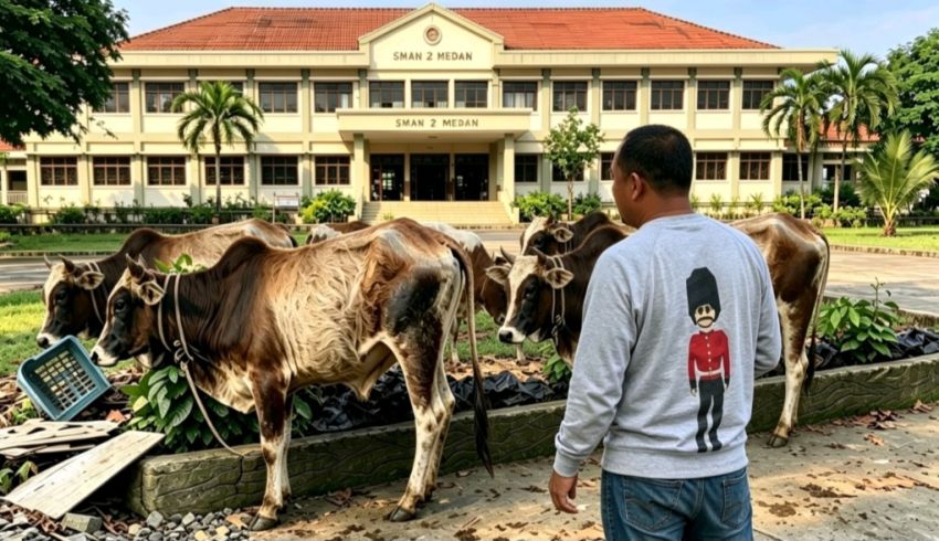 SMAN 2 Medan Potong 4 Ekor Sapi Kurban Idul Adha 1447 H