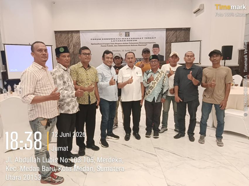 Bakopam Sumut Hadiri Sosialisasi Layanan Hukum Komisi XIII DPR RI Maruli Siahaan di Andaliman Hall