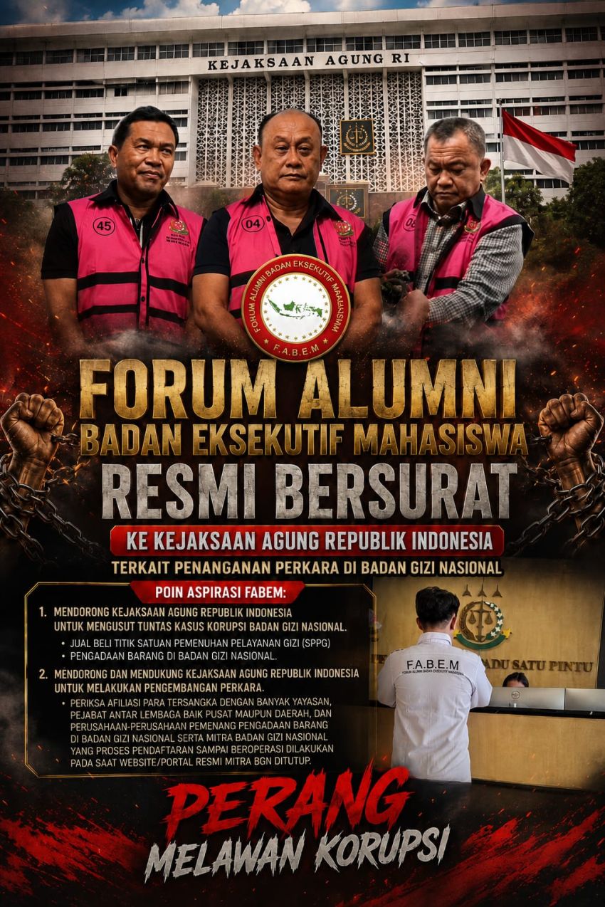 FABEM Layangkan Surat ke Kejagung Minta Usut Korupsi di Badan Gizi Nasional