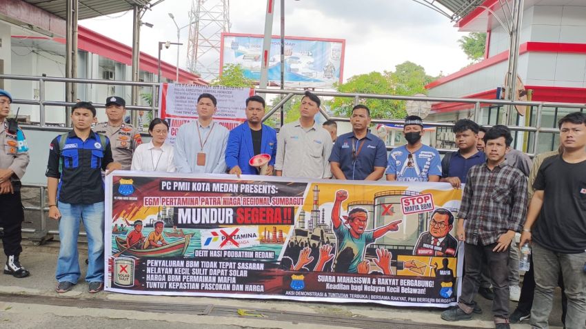 Jeritan Nelayan Terdengar, PMII Geruduk Polda Sumut dan Pertamina Patra Niaga Sumbagut Soal Penyalahgunaan BBM
