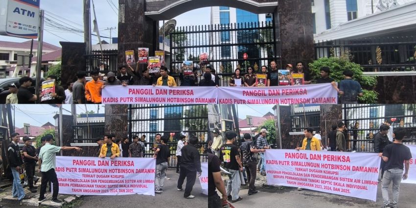 Puluhan Massa Geruduk Kejatisu Minta Periksa HD dan  AD Atas Dugaan Korupsi di PUTR Simalungun