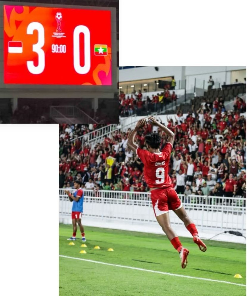 Tim Garuda Muda Tumbangkan Myanmar 3-0 di Stadion Utama Sumut