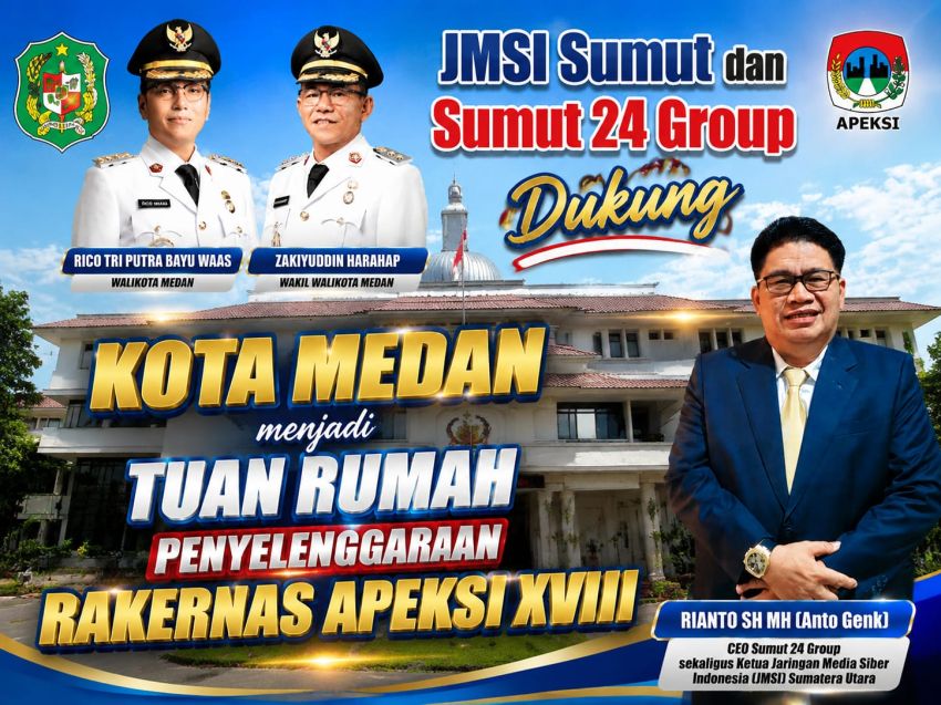 JMSI Sumut dan Sumut 24 Group Mendukung Kota Medan menjadi Tuan Rumah Penyelenggaraan Rakernas APEKSI XVIII