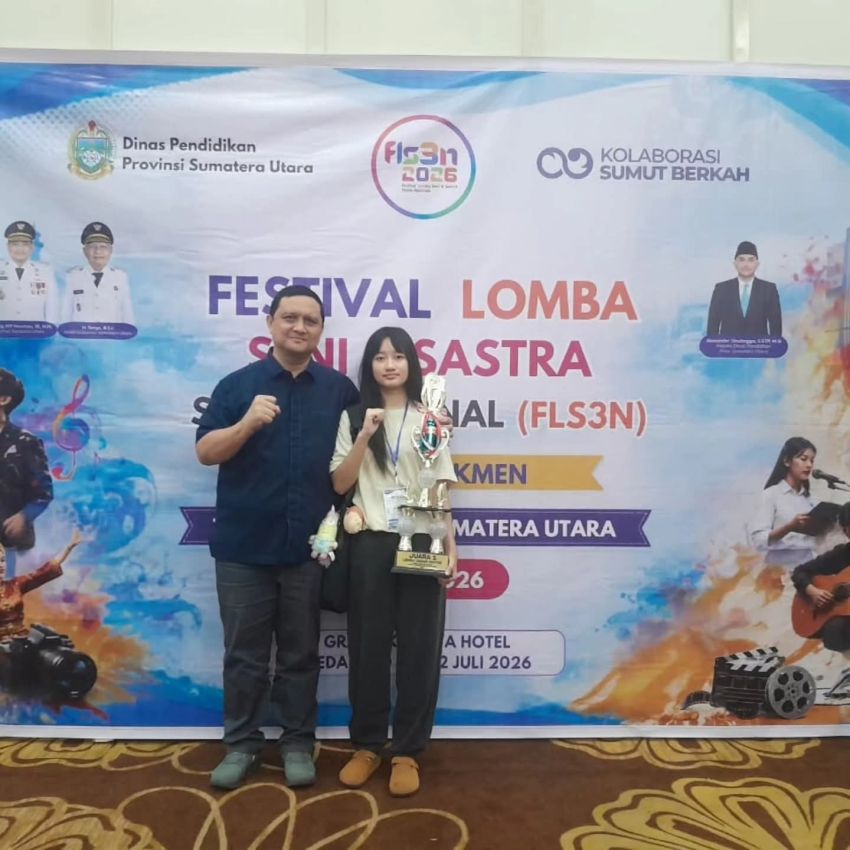 Nashya Balqish Efendy Siregar Raih Juara I Desain Poster FLS3N Sumut, Siap Wakili ke Tingkat Nasional