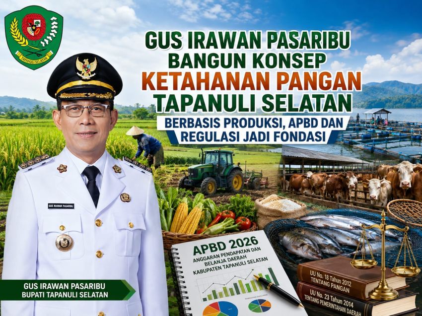 Bupati Tapsel Gus Irawan Pasaribu Bangun Konsep Ketahanan Pangan Tapanuli Selatan Berbasis Produksi, APBD dan Regulasi Jadi Fondasi