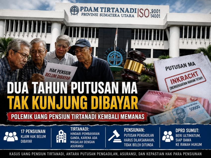 Rp9,5 Miliar Hak Pensiunan Tirtanadi Belum Dibayar, DPRD Sumut Diminta Kembali Turun Tangan