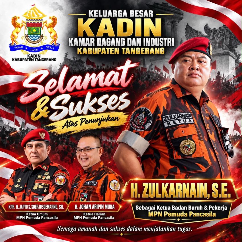H. Zulkarnain, SE Ditunjuk Jadi Ketua Badan Buruh dan Pekerja MPN Pemuda Pancasila