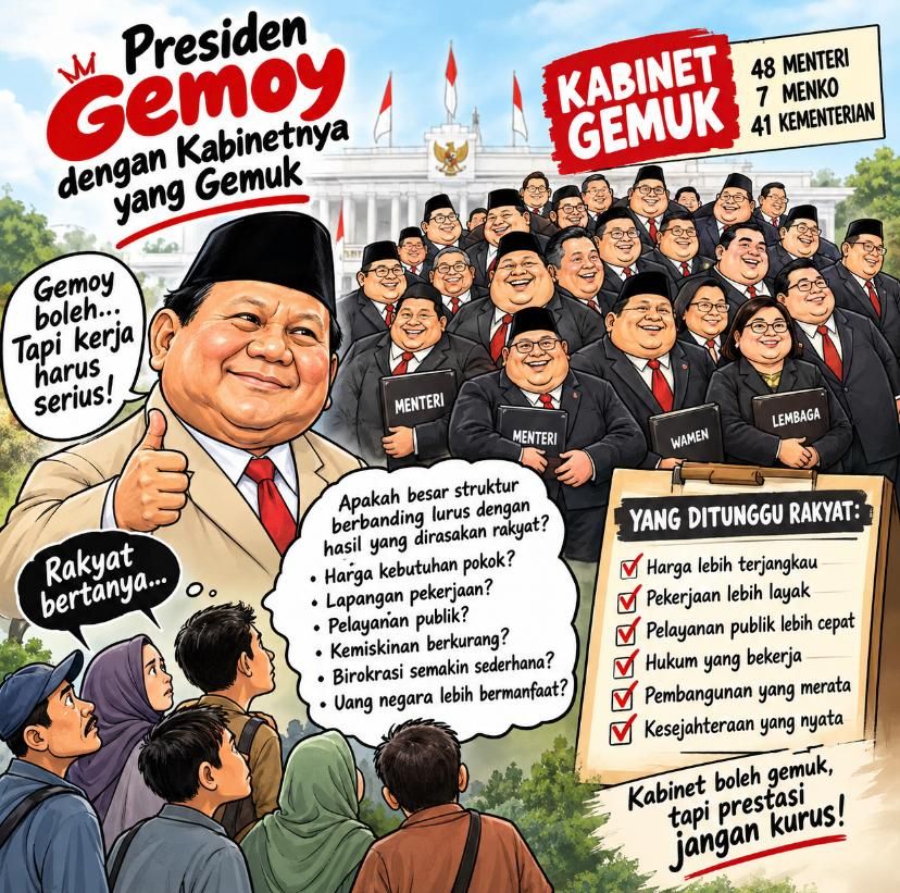 Presiden dengan Kabinetnya yang Gemuk